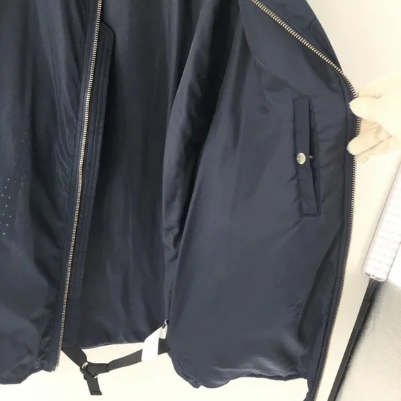 Stampd Mens Bomber Jacket Full Zip Hidden Pockets Blue Interior Straps Sz XXL